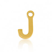 Stainless steel charm initial J Gold